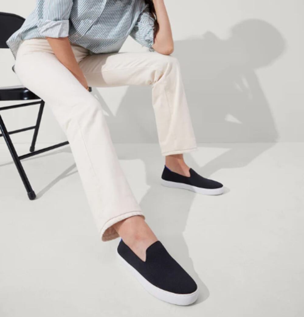 Rothy’s The Original Slip-On Sneakers Black Knit Washable Sustainable Capsule